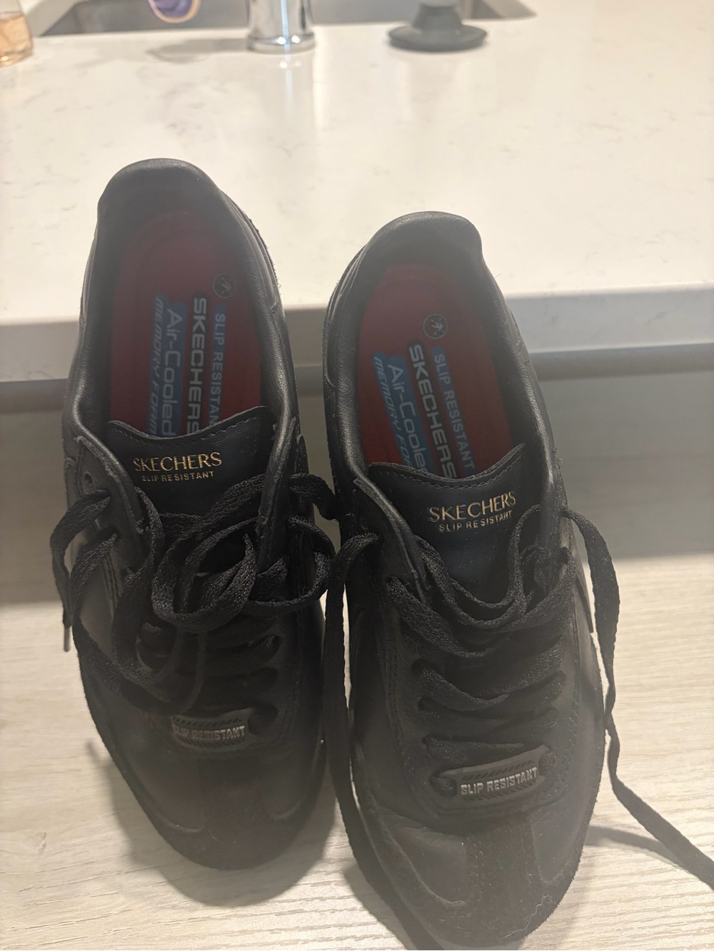 Skechers Women's Black Slip-Resistant Athletic Lace-Up Shoes